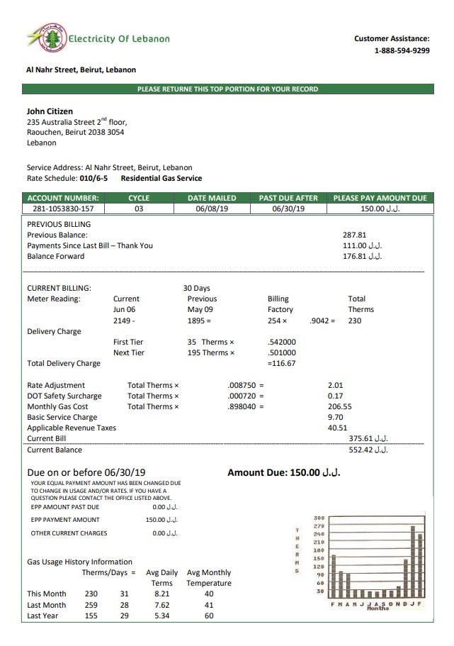  Minol USA business utility bill 